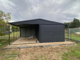 Garáž 3x6 + prístrešok pre auto 3x6 